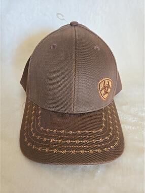 Ariat Mens Oilskin Barb Wire Stitch Ball Cap Hat